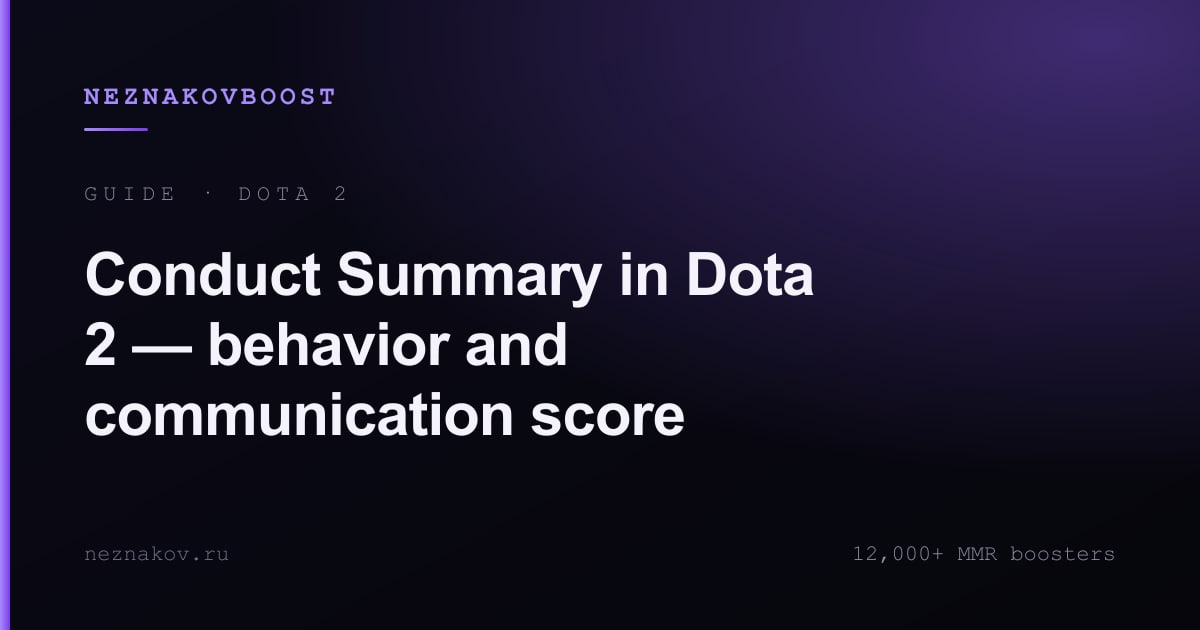 Conduct Summary in Dota 2 — behavior and communication score